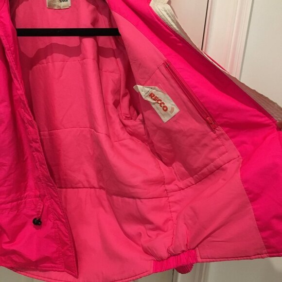 Vintage Obermeyer Sport Jacket Size Ladies 12 HOT NEON PINK - Picture 9 of 11